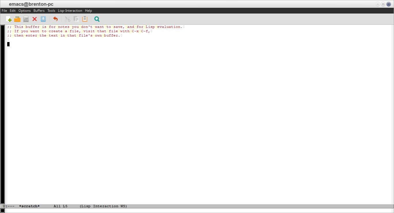 GNU Emacs running under Moksha