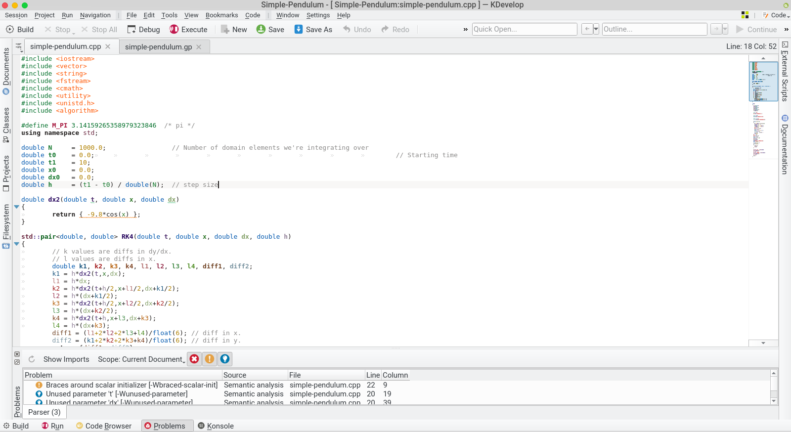 KDevelop 5.0.0 running under Arch Linux
