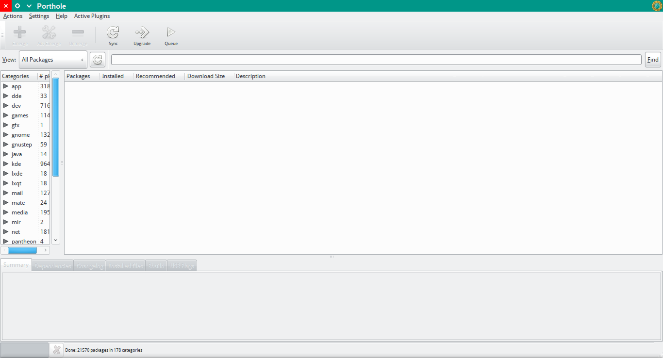 Screenshot of Porthole running under KDE Plasma 5