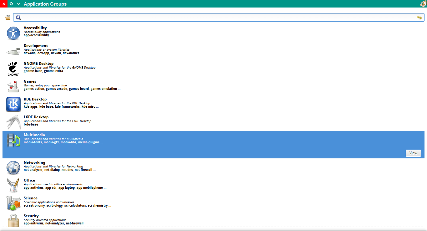 Rigo Application Browser running under KDE Plasma 5