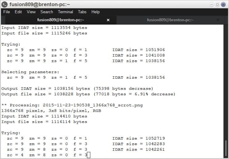GNOME Terminal 3.16.2 running under Moksha