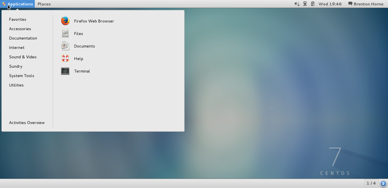 CentOS 7 running GNOME 3