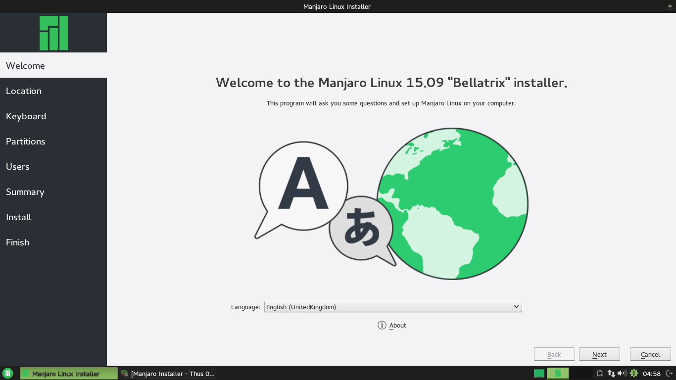 The Calamares installer on Manjaro 15.09