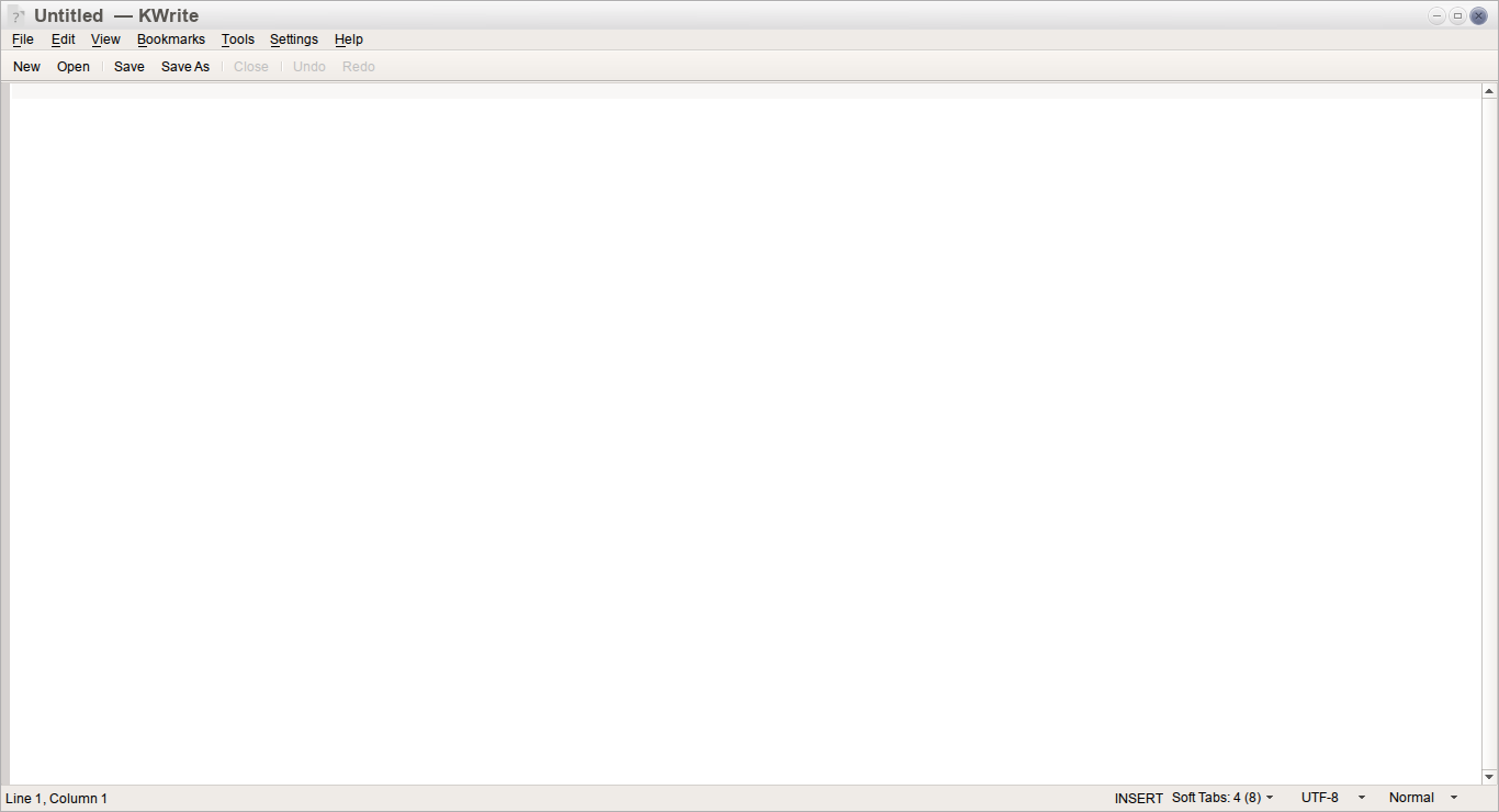 KWrite 15.08.0 running under Moksha